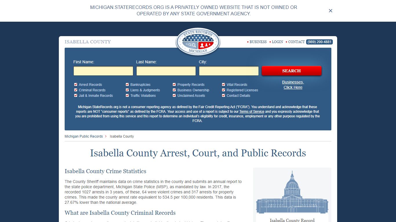 Isabella County Arrest, Court, and Public Records